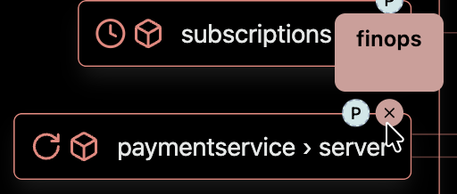 Screenshot of removing an environment from a resource